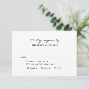 Menu minimaliste noir et blanc