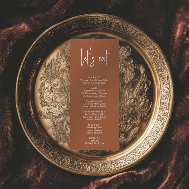 Menu Minimaliste terracotélégant simple mariage moderne (Créateur téléchargé)