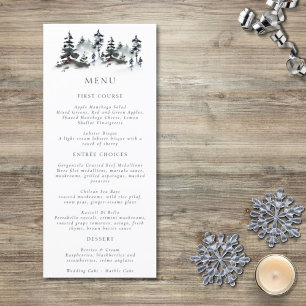 Menu Minimaliste Vert Montagne Épinette Ardoise Bleu