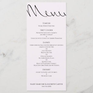 Menu Minuscule Typographie Plaisant Mais Mariage Formel