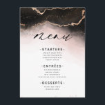 Menu Mist Ethereal Ombre Blush Rose Moody Diner<br><div class="desc">Ethereal Mist Ombre Blush Pink Aquarelle Moody Mariage Conception avec aquarelle peinte à la main malice laver la texture arrière - plan fondue, rose feuille or look lignes veining, et des traces de points et bords confettis. Un look tendance et moderne pour toutes les saisons, avec une palette de couleurs...</div>