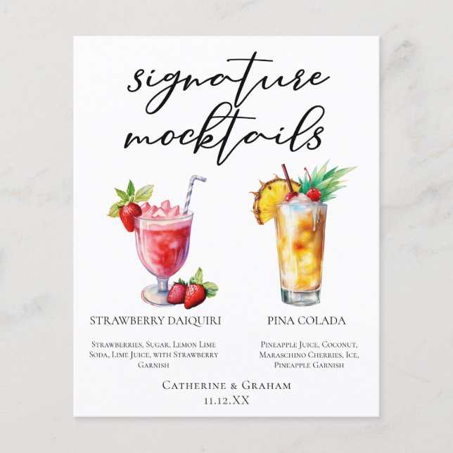 Menu Mocktails Daiquiri Piña Colada (Devant)