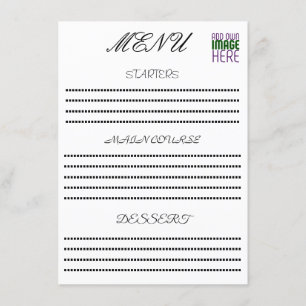 MENU MODELE DE TEXTE D'IMAGE BLANC SIMPLE ÉDITABLE MODE