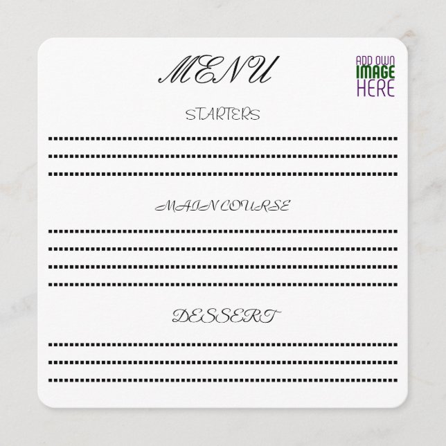 MENU MODELE DE TEXTE D'IMAGE BLANCHE SIMPLE ÉDITABLE MO (Devant)