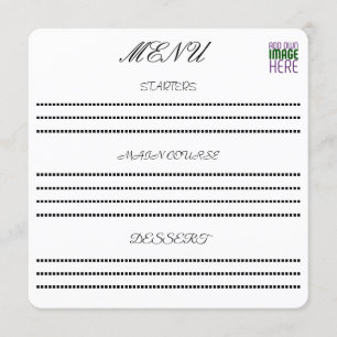 MENU MODELE DE TEXTE D'IMAGE BLANCHE SIMPLE ÉDITABLE MO