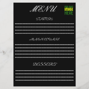 MENU MODELE DE TEXTE D'IMAGE NOIRE SIMPLE ET MODIFIABLE