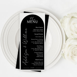 Menu moderne Arc noir et blanc Mariage