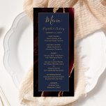 Menu Moderne Burgundy Gold Agate Marine Blue Mariage Me<br><div class="desc">Cet élégant menu mariage moderne comprend un arrière - plan d'agate bordeaux aquarelle orné d'une fausse parties scintillant dorée. Le texte apparaît dans une écriture manuscrite élégante de couleur or et des polices de cuivre sur un rectangle bleu marine. La conception de l'agate est répétée à l'envers.</div>