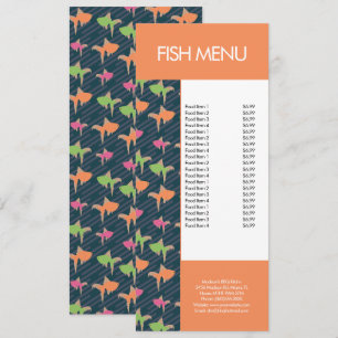 Menu Moderne de Restaurant de Fruits de Mer