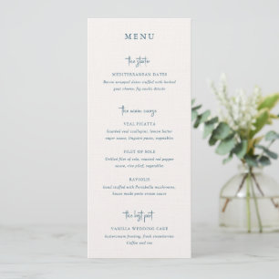 Menu Moderne Écriture Manuscrite Bleue Élégante de Mari