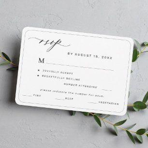 Menu moderne élégant noir et blanc choix mariage