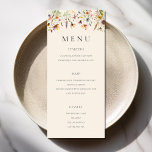 Menu Moderne minimaliste Boho Fleur sauvage Floral Mari<br><div class="desc">Menu mariage moderne avec typographie minimaliste simple et élégante illustration florale fleur sauvage.</div>