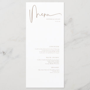 Menu Moderne minimaliste Élégant Mariage classique