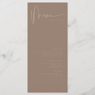 Menu Moderne minimaliste Élégant Mariage classique