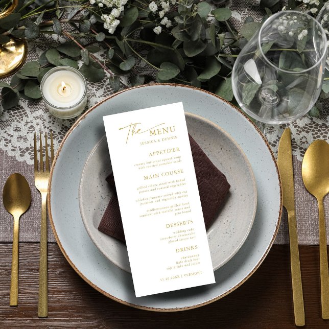 Menu Moderne minimaliste élégante calligraphie Mariage  (Créateur téléchargé)