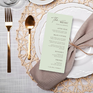 Menu Moderne minimaliste élégante calligraphie Mariage 