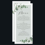 Menu Moderne minimaliste eucalyptus simple élégant mari<br><div class="desc">Un eucalyptus minimal moderne menu de mariage simple et élégant</div>