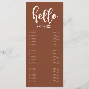 Menu Moderne Simple Earth Tones Nails Salon Prix