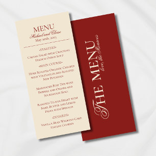 Menu Moderne Simple Vieux Argent Gras Mariage Rouge Dîn