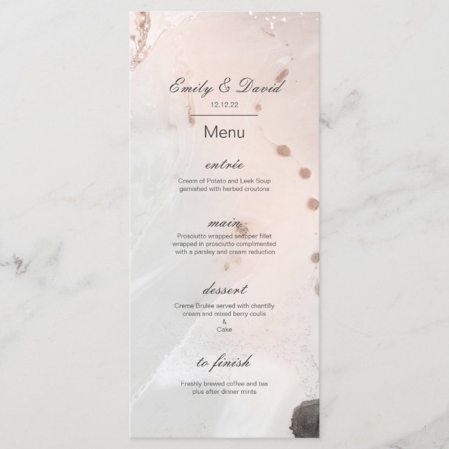 Menu modifiable, Menu Mariage, Baby shower, Bridal (Devant)