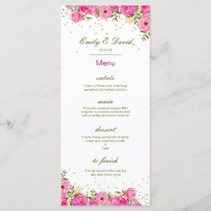 Menu modifiable, Menu Mariage, Baby shower, Bridal