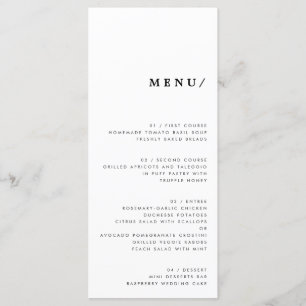Menu Moins moderne de typographie Mariage Monogram Clas