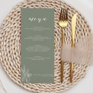 Menu Monogramme de Mariage Boho minimaliste moderne Sag