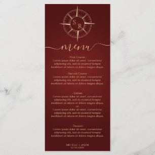 Menu Monogramme mariage Destination Gold Compass