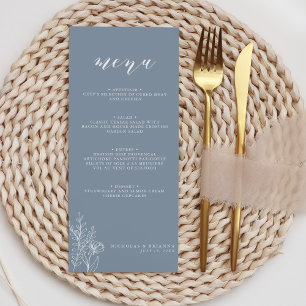 Menu Monogramme Mariage floral minimal Dusty moderne