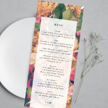 Menu Monogramme moderne Floral Boho Mariage<br><div class="desc">menu mince pour correspondre à la collection *si vous voulez plus d'options papier cette conception peut être transférée à un programme mince *ou pour plus d'aide contactez-moi</div>