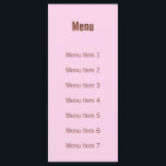 Menu Monogramme moderne - Rose et Brown<br><div class="desc">Cette carte de menu Monogram moderne rose et marron peut être customisée avec votre menu mariage. Sur le dos, la carte indique le nom du couple et la date du mariage. Pour le format de date européenne, il suffit de changer le mois et le jour lorsque vous remplissez les champs...</div>