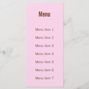 Menu Monogramme moderne - Rose et Brown