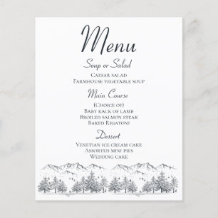 Menu Montagne Rustique Mariage Pays Hiver