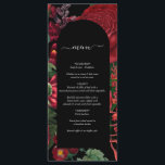Menu Moody Florals Arc Noir Bourgogne Rouge Mariage<br><div class="desc">Une belle décoration avec des flancs vintages bordeaux et rouges sur un arrière - plan noir et une arche noire. Parfait pour tous ceux qui aiment les motifs de fleurs vintages et les tons foncés. Une élégante décoration florale rétro marron noir et rouge. Un menu fleur sauvage et rose mariage...</div>