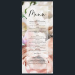 Menu Moody rustique et romantique pivoines floral botan<br><div class="desc">Moody rustique et romantique pivoines mariage à fleurs. Gamme mariage moderne rustique avec aquarelle feuillage,  design floral. Partie d'une collection</div>