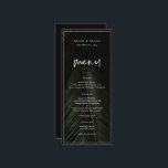 Menu Moody Tropics Mariage<br><div class="desc">Moody Tropics,  menu mariage. Arrière - plan photographique en feuille de palmier foncé.</div>