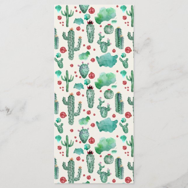 Menu motif cactus et ladybug - arrière - plan crème (Devant)