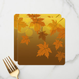 Menu Motif d'automne avec feuilles d'érable en chute et