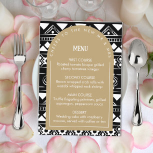 Menu Motif moderne Boho Mariage Arch Gold