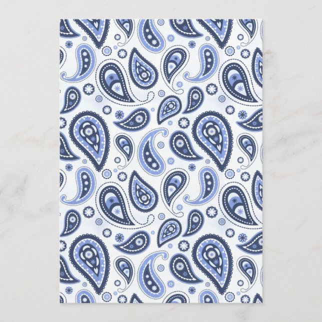 Menu Motif Paisley Bleu (Devant)