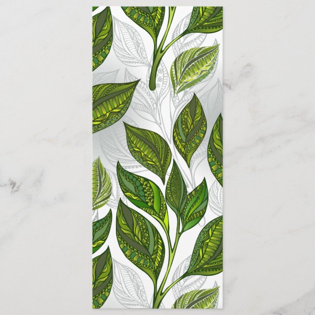 Menu Motif sans couture avec Feuilles de thé vert (Devant)