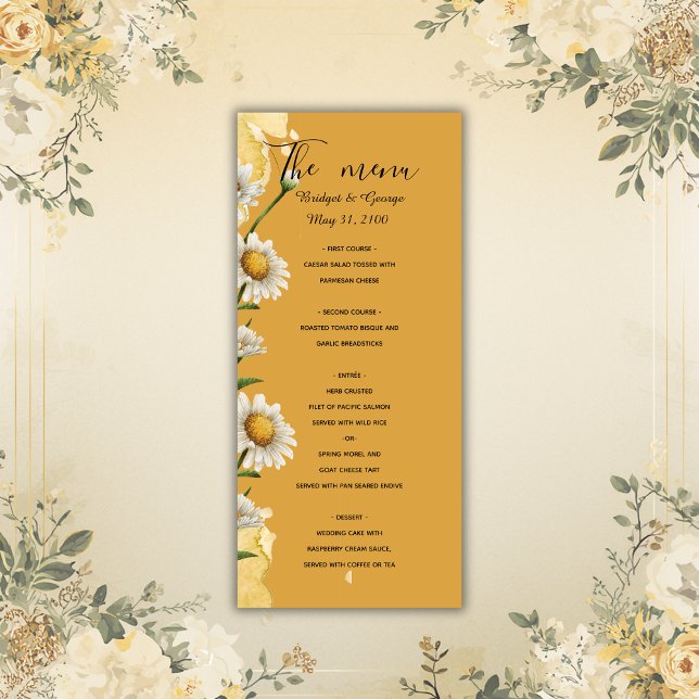 Menu Moyens de mariage Floral rose aquarelle (Créateur téléchargé)