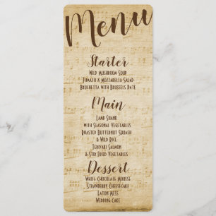 Menu Musique vintage