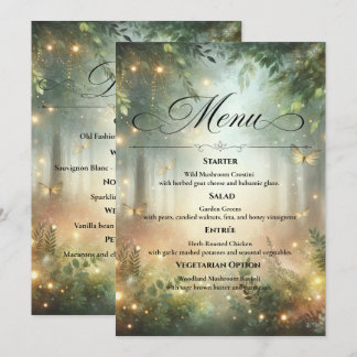 Menu Mystic Forest Meadow Magic Wedding Table
