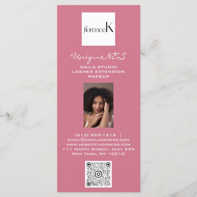 Menu Nails Lashes Foto LogoQR Wax Maquillage Services d (Devant)