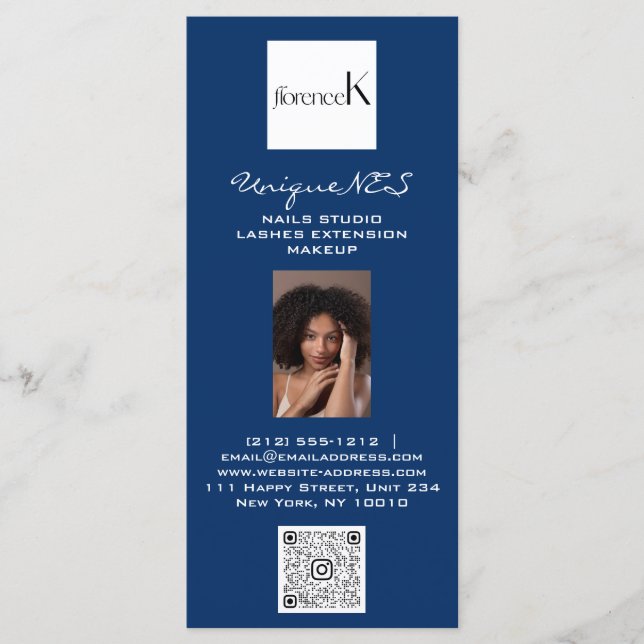 Menu Nails Lashes Photo Logo QR Prix du maquillage de c (Devant)