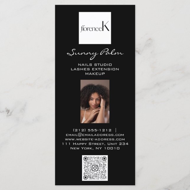 Menu Nails Studio Foto Logo QR Wax Maquillage Prix (Devant)