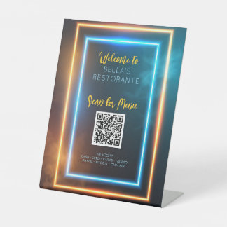 Menu Neon GlowMenu Restaurant QR Code Panneau de t