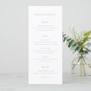 Menu Nettoyer Dusty Blue Mariage élégant