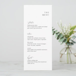 Menu Nettoyer noir et blanc Mariage moderne